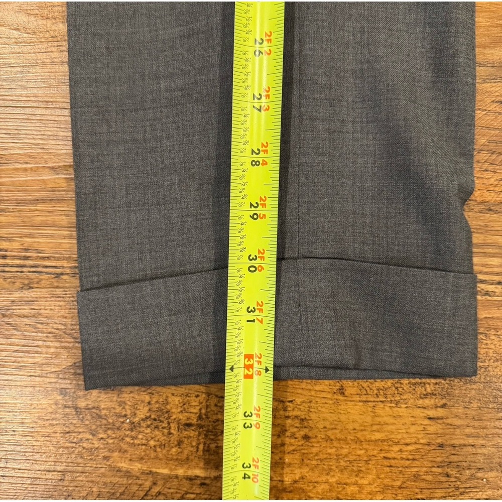 Polo Ralph Lauren Gray Purple Label Italy Straight Wool Trousers Pants Men 34x32 - Picture 12 of 12